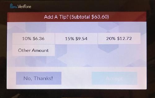 Customer Kiosk - Ask For Tip